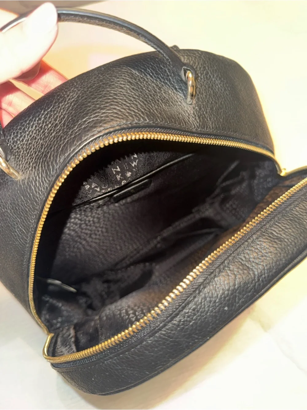 kate spade Black Pebbled Leather Backpack with Gold Hardware - Picture 4 of 8